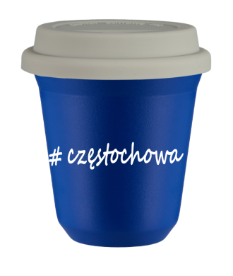 Tasse 240 ml BLEU "Częstochowa", avec couvercle blanc Tasse 240 ml BLEU "Częstochowa", avec couvercle blanc