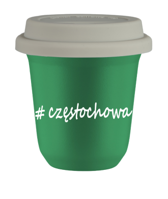 Tasse 240 ml VERT "Częstochowa", avec couvercle blanc Tasse 240 ml VERT "Częstochowa", avec couvercle blanc
