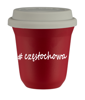 Tasse 240 ml ROUGE "Częstochowa", avec couvercle blanc Tasse 240 ml ROUGE "Częstochowa", avec couvercle blanc