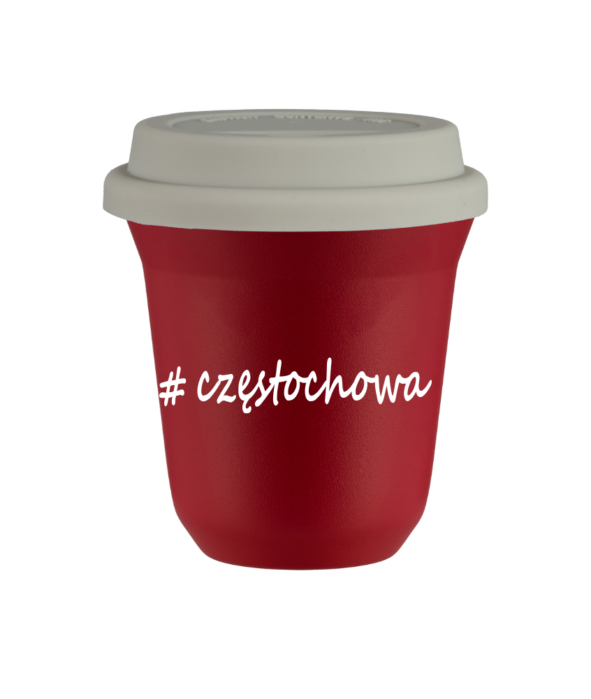 Tasse 240 ml ROUGE "Częstochowa", avec couvercle blanc Tasse 240 ml ROUGE "Częstochowa", avec couvercle blanc