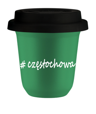 Tasse 240 ml VERT "Częstochowa", avec couvercle noir Tasse 240 ml VERT "Częstochowa", avec couvercle noir