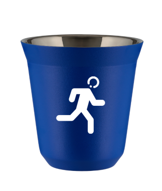 Tasse 80 ml BLEU "Coureur (blanc)" Tasse 80 ml BLEU "Coureur (blanc)"