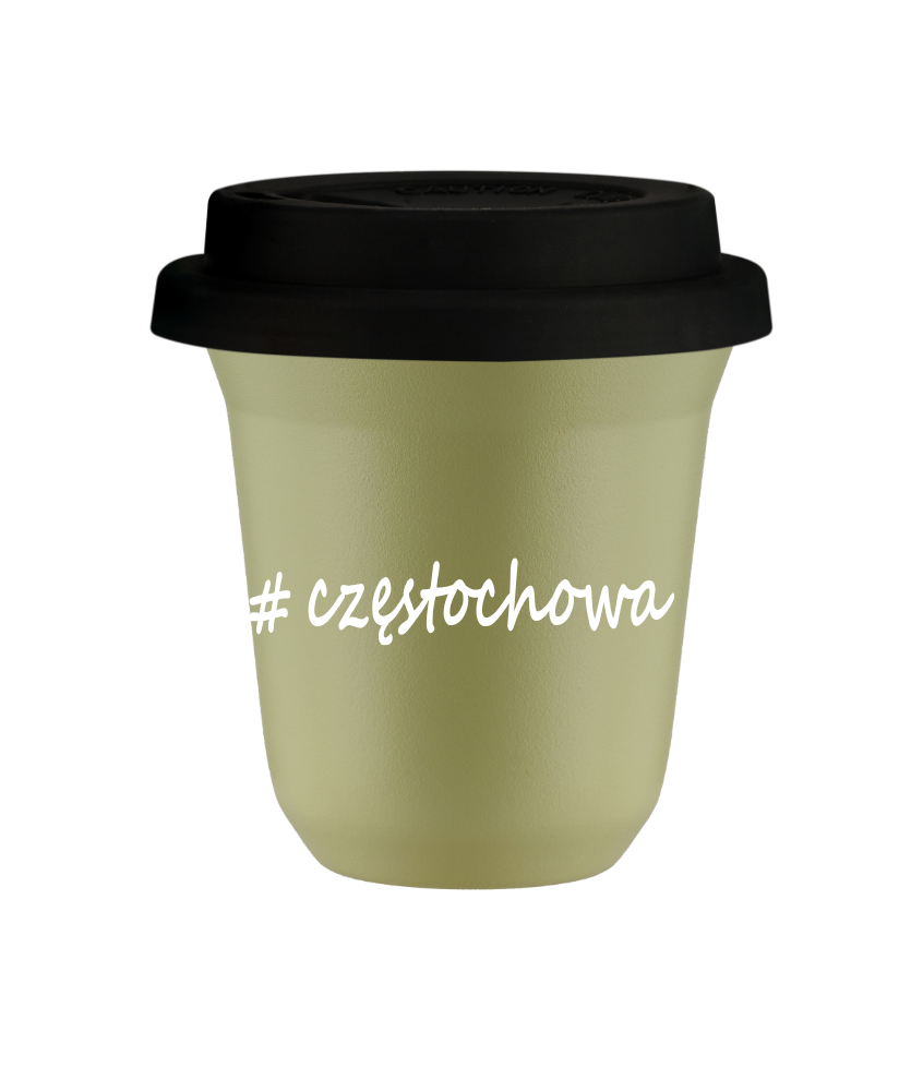 Tasse 240 ml PISTACHE "Częstochowa", avec couvercle noir Tasse 240 ml PISTACHE "Częstochowa", avec couvercle noir