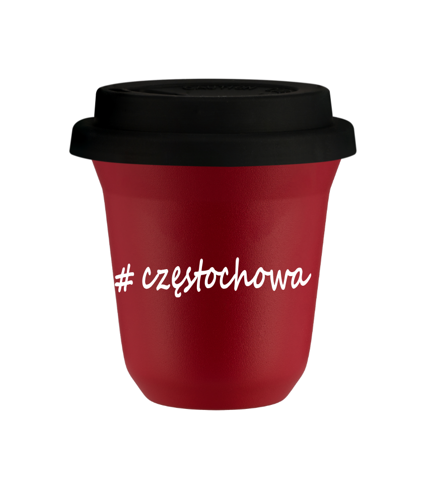 Tasse 80 ml ROUGE "Częstochowa", avec couvercle noir Tasse 80 ml ROUGE "Częstochowa", avec couvercle noir