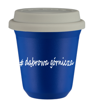Tasse 240 ml BLEU "Dąbrowa Górnicza", avec couvercle blanc Tasse 240 ml BLEU "Dąbrowa Górnicza", avec couvercle blanc