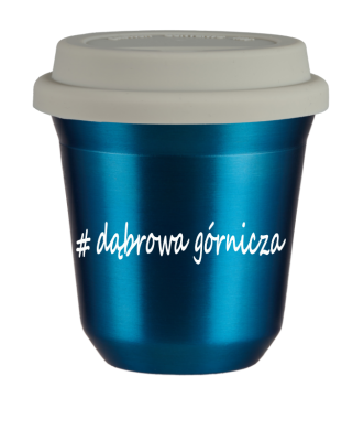 Tasse 80 ml BLEU MÉTALLIQUE "Dąbrowa Górnicza", avec couvercle blanc Tasse 80 ml BLEU MÉTALLIQUE "Dąbrowa Górnicza", avec couvercle blanc