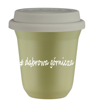 Tasse 240 ml PISTACHE "Dąbrowa Górnicza", avec couvercle blanc Tasse 240 ml PISTACHE "Dąbrowa Górnicza", avec couvercle blanc