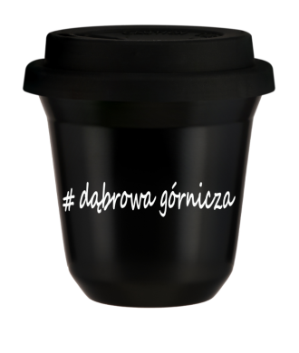 Tasse 150 ml NOIR "Dąbrowa Górnicza", avec couvercle noir Tasse 150 ml NOIR "Dąbrowa Górnicza", avec couvercle noir