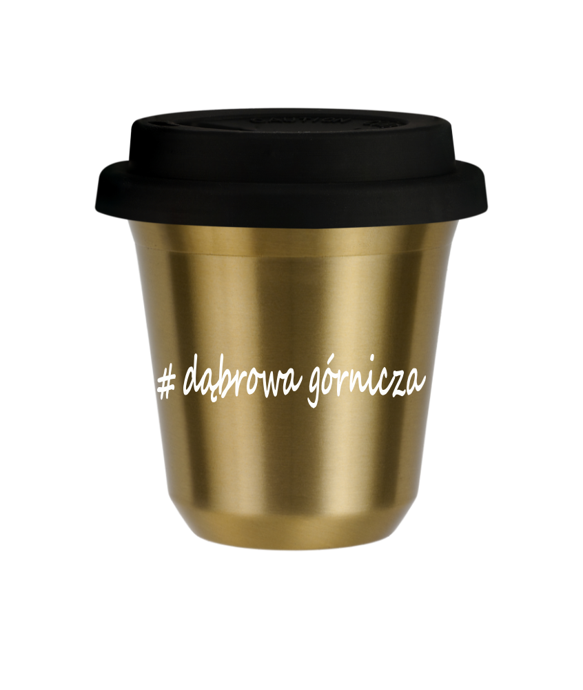 Tasse 80 ml OR "Dąbrowa Górnicza", avec couvercle noir Tasse 80 ml OR "Dąbrowa Górnicza", avec couvercle noir