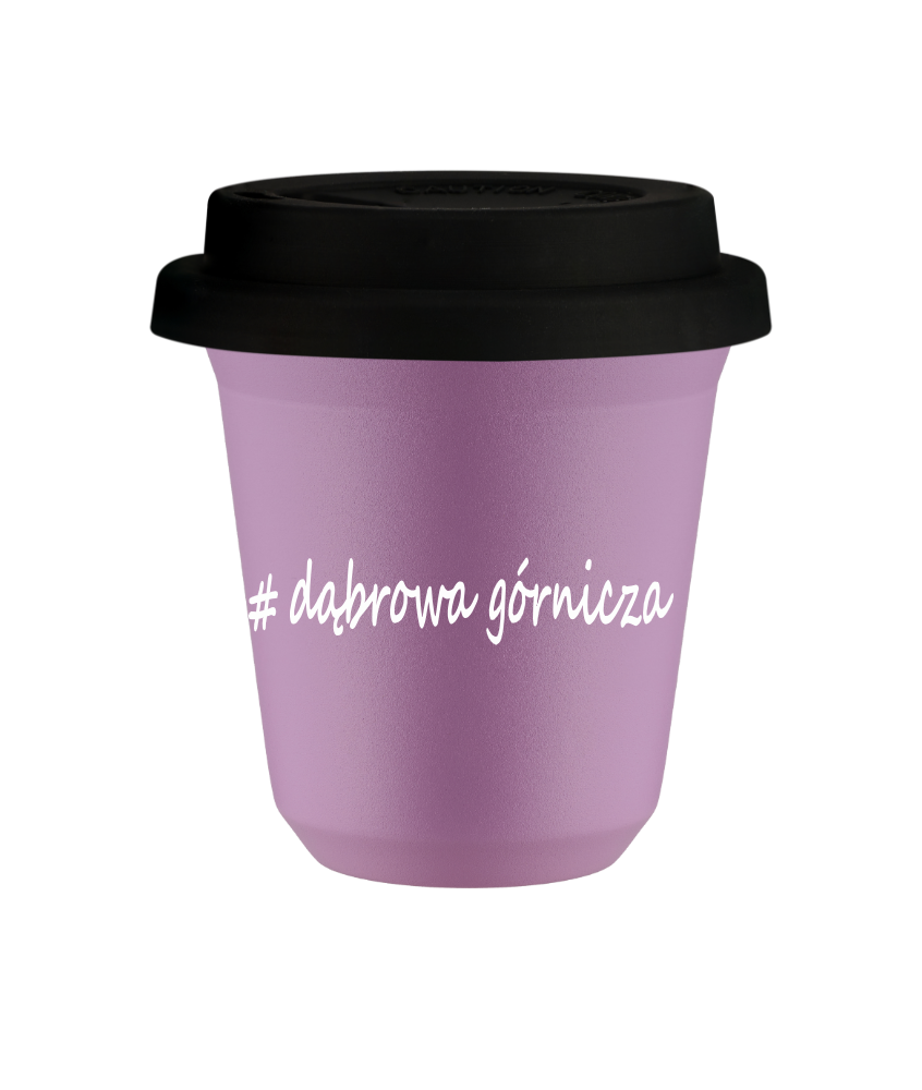 Tasse 150 ml LILAS "Dąbrowa Górnicza", avec couvercle noir Tasse 150 ml LILAS "Dąbrowa Górnicza", avec couvercle noir