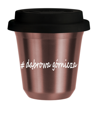 Tasse 80 ml OR ROSE "Dąbrowa Górnicza", avec couvercle noir Tasse 80 ml OR ROSE "Dąbrowa Górnicza", avec couvercle noir