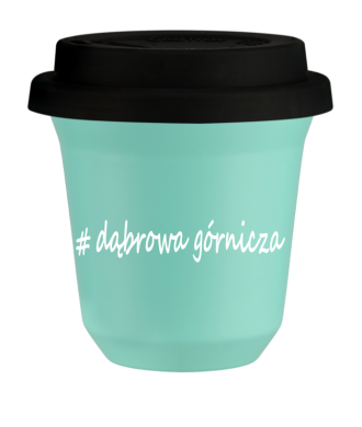 Tasse 80 ml TURQUOISE "Dąbrowa Górnicza", avec couvercle noir Tasse 80 ml TURQUOISE "Dąbrowa Górnicza", avec couvercle noir