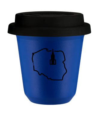 Tasse 80 ml BLEU "Pologne", avec couvercle noir Tasse 80 ml BLEU "Pologne", avec couvercle noir