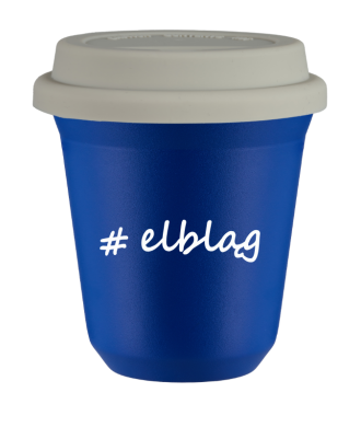 Tasse 240 ml BLEU "Elbląg", avec couvercle blanc Tasse 240 ml BLEU "Elbląg", avec couvercle blanc