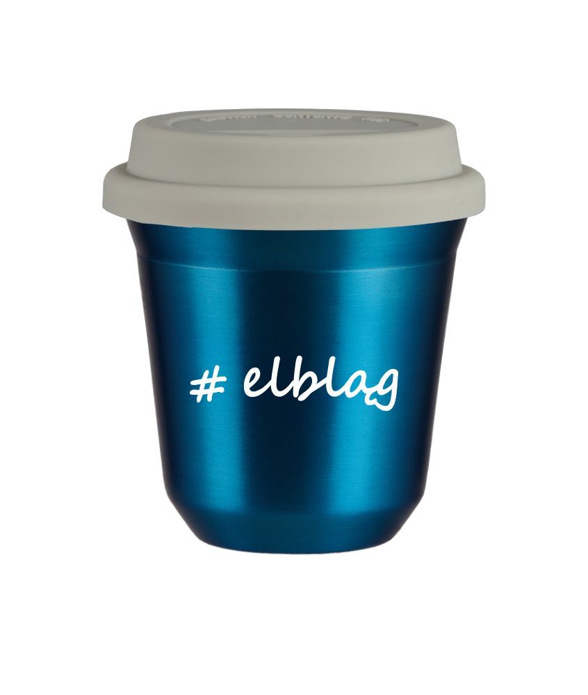 Tasse 240 ml BLEU MÉTALLIQUE "Elbląg", avec couvercle blanc Tasse 240 ml BLEU MÉTALLIQUE "Elbląg", avec couvercle blanc