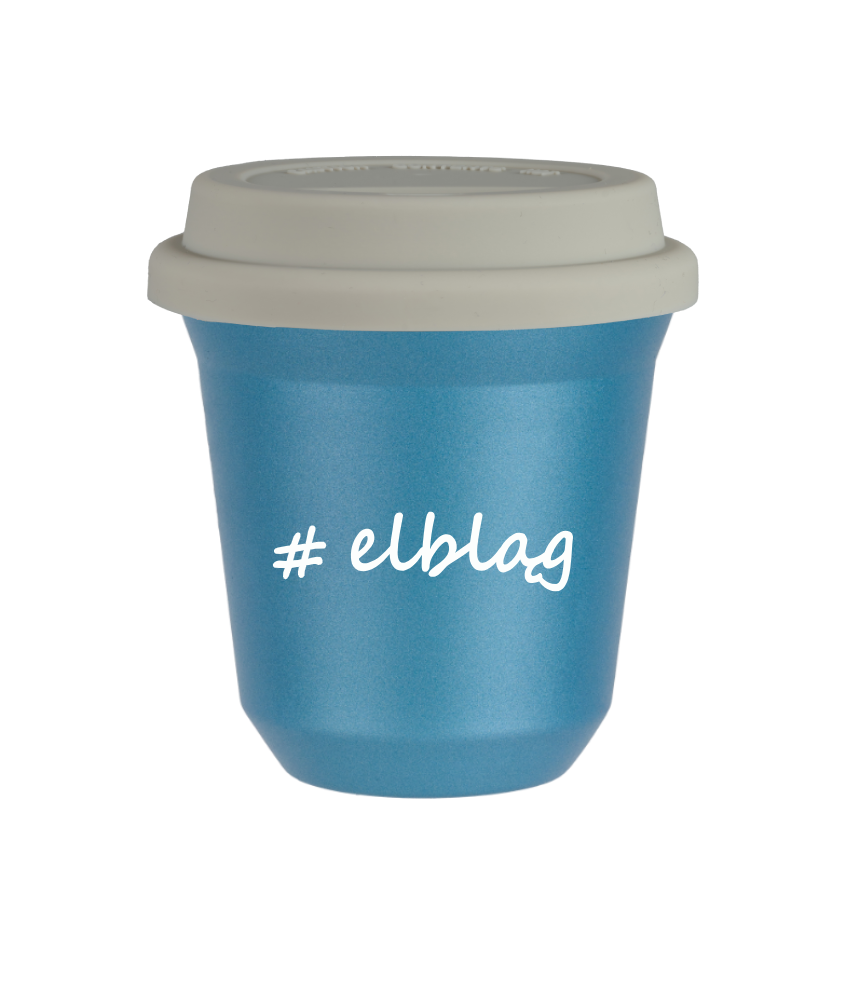 Tasse 80 ml BLEU CLAIR MÉTALLIQUE "Elbląg", avec couvercle blanc Tasse 80 ml BLEU CLAIR MÉTALLIQUE "Elbląg", avec couvercle blanc
