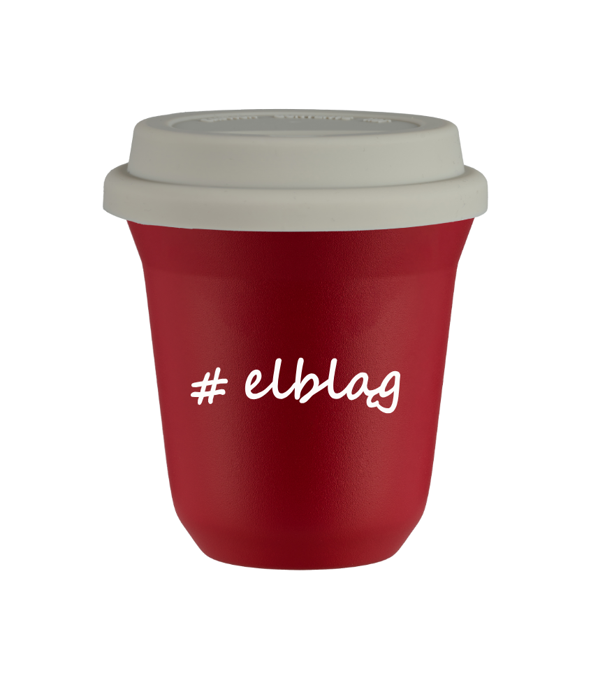 Tasse 80 ml ROUGE "Elbląg", avec couvercle blanc