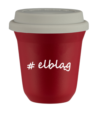Tasse 240 ml ROUGE "Elbląg", avec couvercle blanc Tasse 240 ml ROUGE "Elbląg", avec couvercle blanc