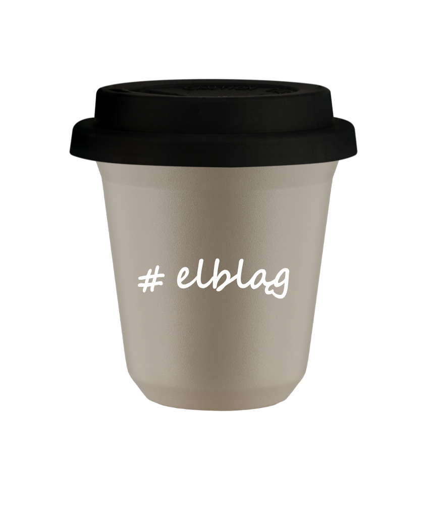 Tasse 150 ml BEIGE "Elbląg", avec couvercle noir Tasse 150 ml BEIGE "Elbląg", avec couvercle noir