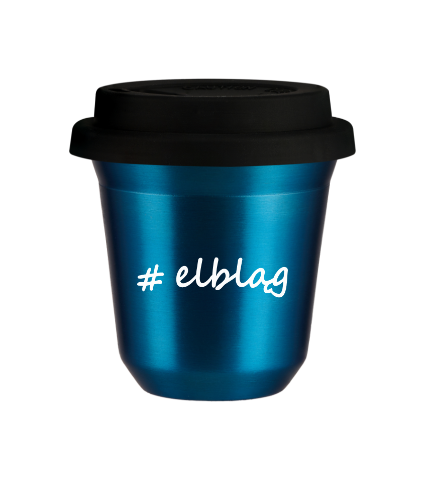 Tasse 80 ml BLEU MÉTALLIQUE "Elbląg", avec couvercle noir