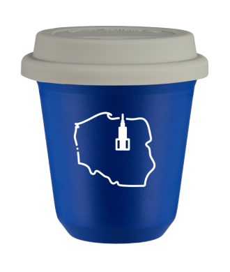 Tasse 80 ml BLEU "Pologne (blanc)", avec couvercle blanc Tasse 80 ml BLEU "Pologne (blanc)", avec couvercle blanc