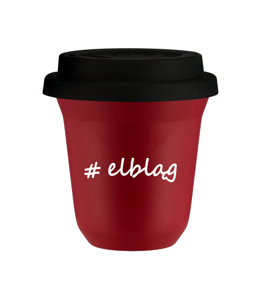 Tasse 240 ml ROUGE "Elbląg", avec couvercle noir