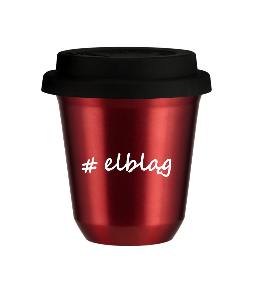 Tasse 240 ml ROUGE MÉTALLIQUE "Elbląg", avec couvercle noir Tasse 240 ml ROUGE MÉTALLIQUE "Elbląg", avec couvercle noir