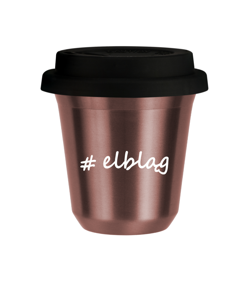 Tasse 150 ml OR ROSE "Elbląg", avec couvercle noir