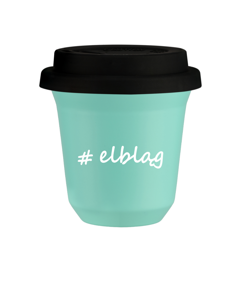 Tasse 240 ml TURQUOISE "Elbląg", avec couvercle noir Tasse 240 ml TURQUOISE "Elbląg", avec couvercle noir