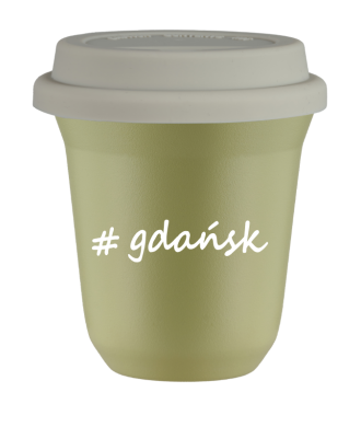 Tasse 150 ml PISTACHE "Gdańsk", avec couvercle blanc Tasse 150 ml PISTACHE "Gdańsk", avec couvercle blanc