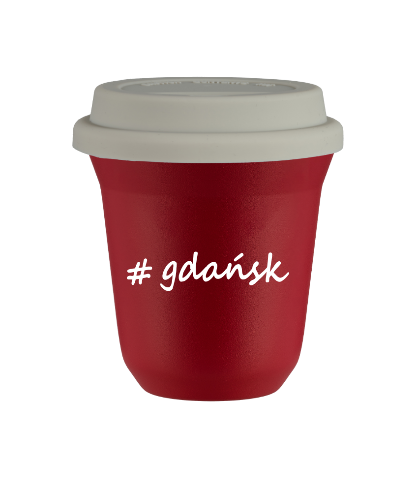 Tasse 80 ml ROUGE "Gdańsk", avec couvercle blanc Tasse 80 ml ROUGE "Gdańsk", avec couvercle blanc