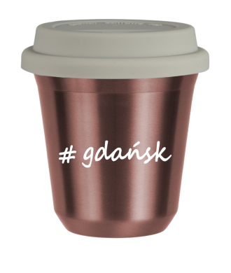 Tasse 150 ml OR ROSE "Gdańsk", avec couvercle blanc Tasse 150 ml OR ROSE "Gdańsk", avec couvercle blanc