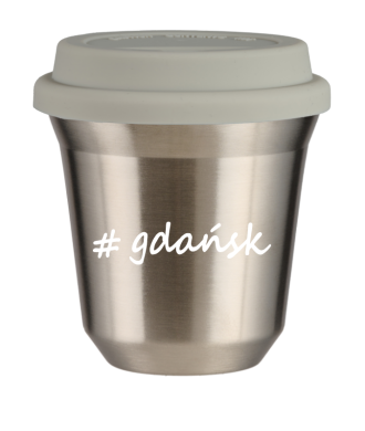 Tasse 150 ml ARGENT "Gdańsk", avec couvercle blanc Tasse 150 ml ARGENT "Gdańsk", avec couvercle blanc