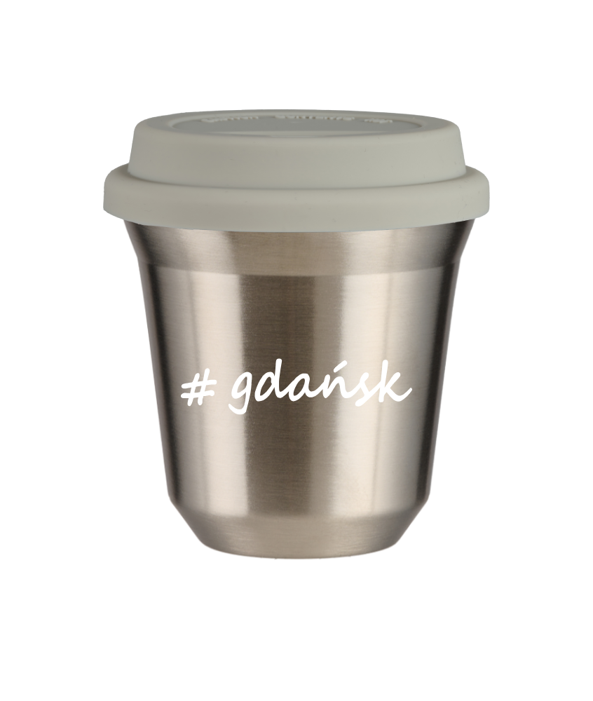 Tasse 150 ml ARGENT "Gdańsk", avec couvercle blanc Tasse 150 ml ARGENT "Gdańsk", avec couvercle blanc