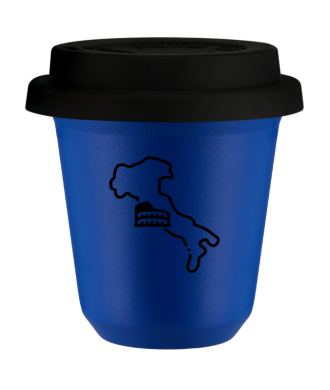 Tasse 80 ml BLEU "Italie (noir)", avec couvercle noir Tasse 80 ml BLEU "Italie (noir)", avec couvercle noir