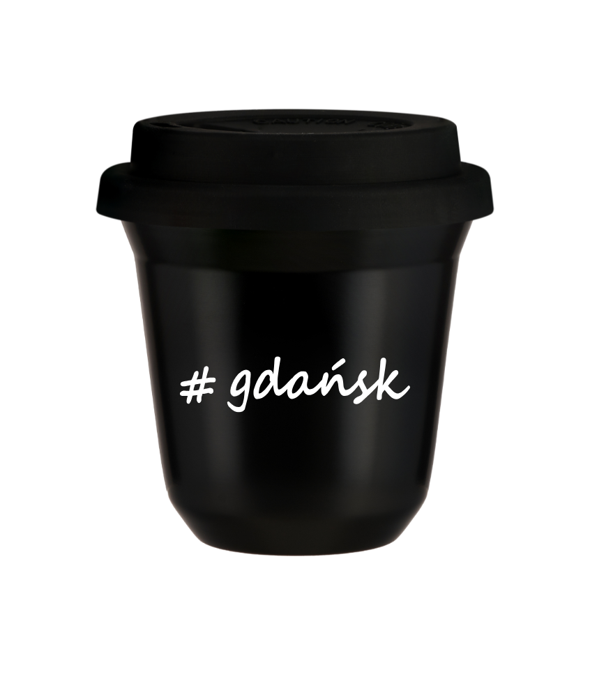 Tasse 80 ml NOIR "Gdańsk", avec couvercle noir Tasse 80 ml NOIR "Gdańsk", avec couvercle noir