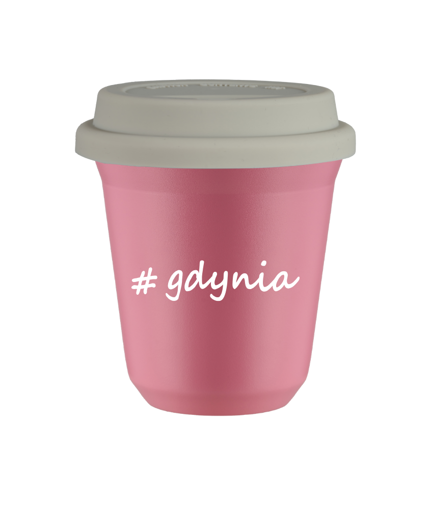 Tasse 240 ml ROSE "Gdynia", avec couvercle blanc