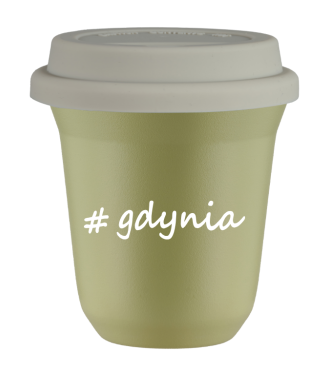 Tasse 240 ml PISTACHE "Gdynia", avec couvercle blanc Tasse 240 ml PISTACHE "Gdynia", avec couvercle blanc