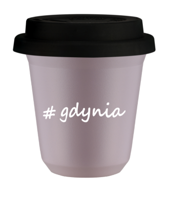 Tasse 150 ml LAVANDE "Gdynia", avec couvercle noir Tasse 150 ml LAVANDE "Gdynia", avec couvercle noir
