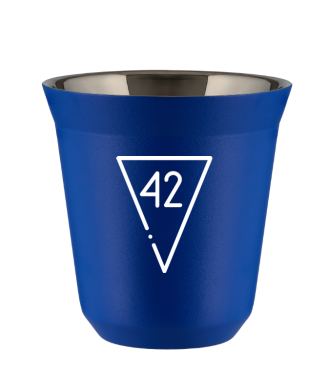 Tasse 80 ml BLEU "42 (blanc)" Tasse 80 ml BLEU "42 (blanc)"