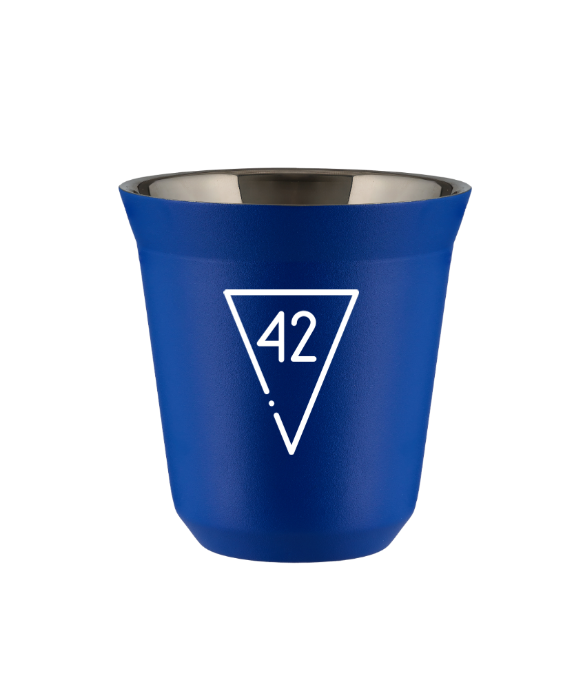 Tasse 80 ml BLEU "42 (blanc)"