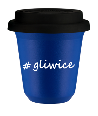Tasse 240 ml BLEU "Gliwice", avec couvercle noir Tasse 240 ml BLEU "Gliwice", avec couvercle noir