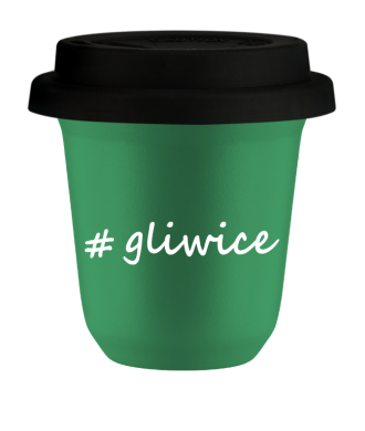 Tasse 240 ml VERT "Gliwice", avec couvercle noir Tasse 240 ml VERT "Gliwice", avec couvercle noir