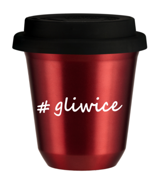 Tasse 80 ml ROUGE MÉTALLIQUE "Gliwice", avec couvercle noir Tasse 80 ml ROUGE MÉTALLIQUE "Gliwice", avec couvercle noir