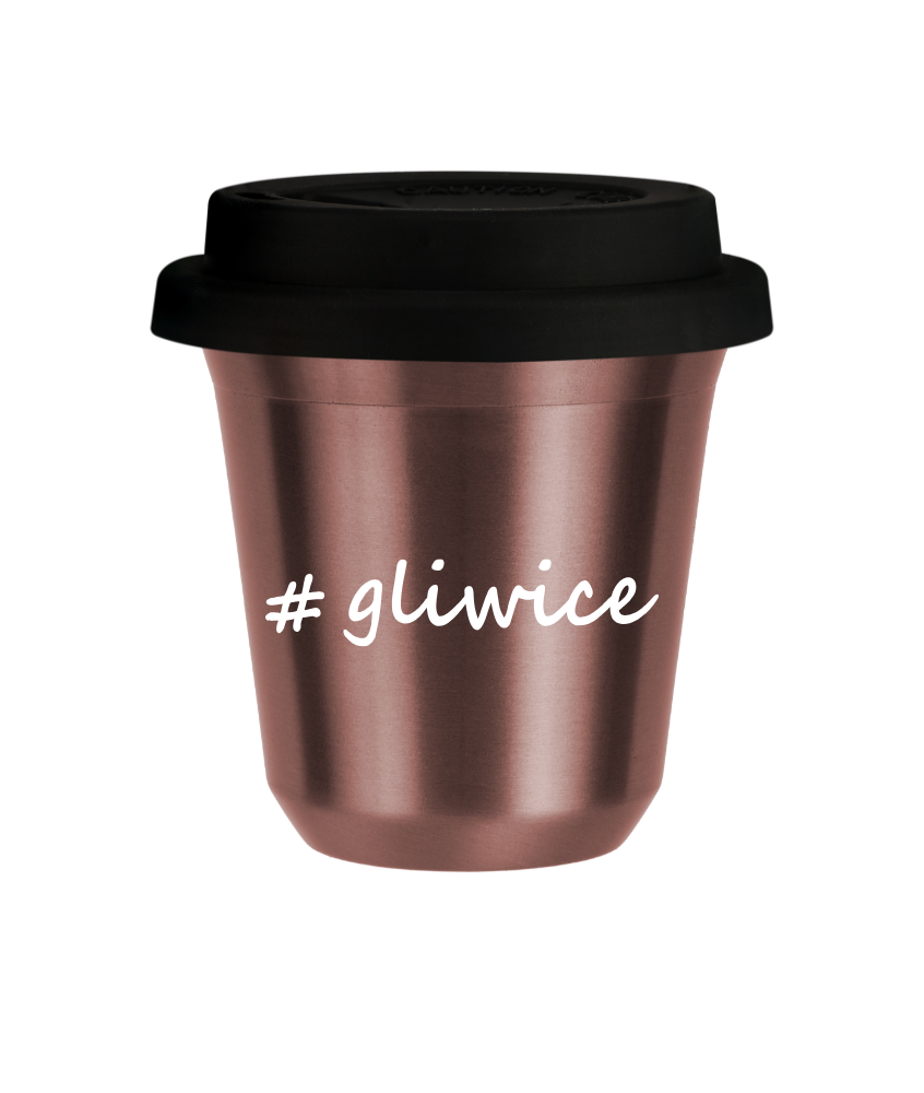 Tasse 80 ml OR ROSE "Gliwice", avec couvercle noir Tasse 80 ml OR ROSE "Gliwice", avec couvercle noir