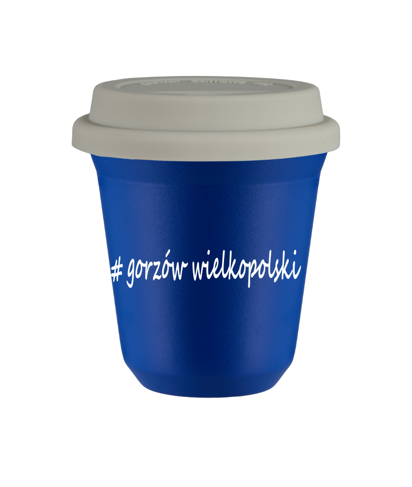 Tasse 80 ml BLEU "Gorzów Wielkopolski", avec couvercle blanc Tasse 80 ml BLEU "Gorzów Wielkopolski", avec couvercle blanc