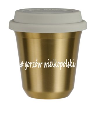 Tasse 80 ml OR "Gorzów Wielkopolski", avec couvercle blanc Tasse 80 ml OR "Gorzów Wielkopolski", avec couvercle blanc