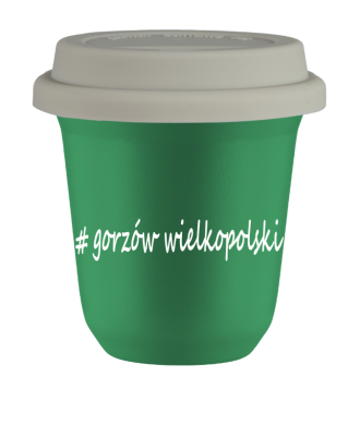 Tasse 80 ml VERT "Gorzów Wielkopolski", avec couvercle blanc Tasse 80 ml VERT "Gorzów Wielkopolski", avec couvercle blanc