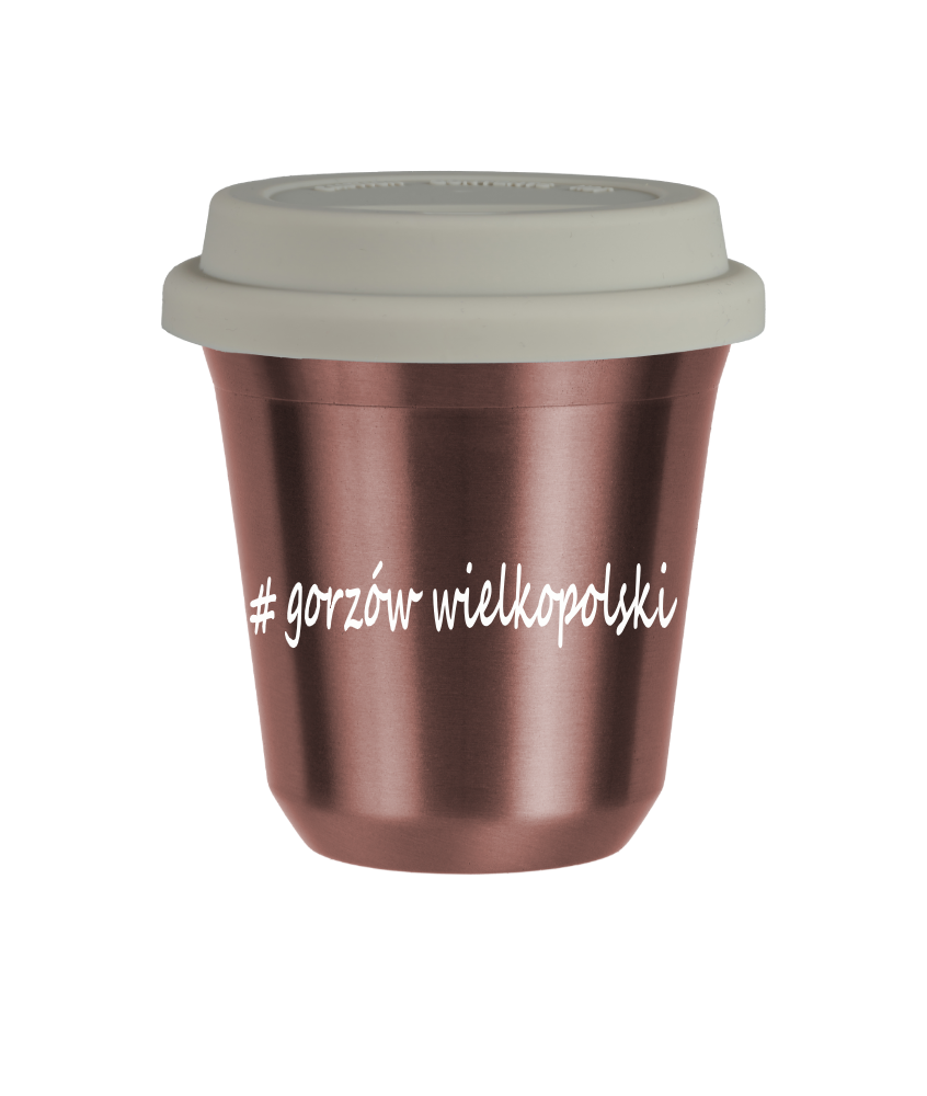 Tasse 240 ml OR ROSE "Gorzów Wielkopolski", avec couvercle blanc Tasse 240 ml OR ROSE "Gorzów Wielkopolski", avec couvercle blanc