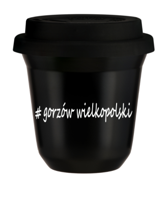 Tasse 150 ml NOIR "Gorzów Wielkopolski", avec couvercle noir Tasse 150 ml NOIR "Gorzów Wielkopolski", avec couvercle noir